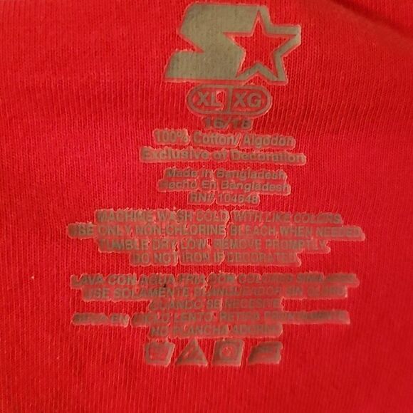 EUC Wisconsin Badgers Two Toned Starter Shirt Red Gray Youth Sz XL (16/1… - Picture 4 of 5